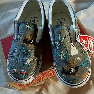 Vans toddler holiday slip ons